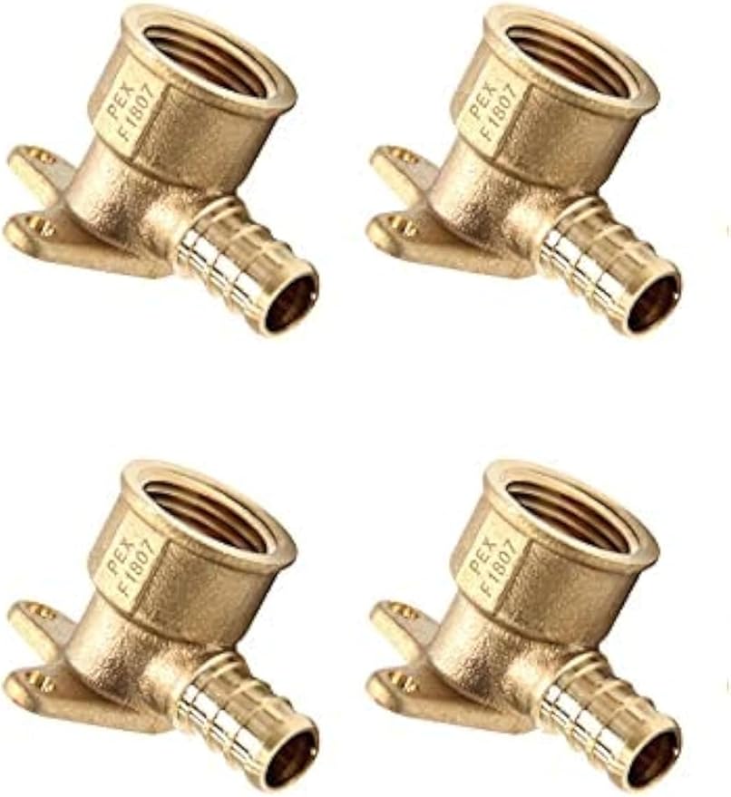(Pack of 4) EFIELD Pex Fitting 1/2 Inch x 1/2 Inch Female NPT Drop-Ear Elbow Brass Fittings,(PEX1807225-4PCS)