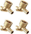 (Pack of 4) EFIELD Pex Fitting 1/2 Inch x 1/2 Inch Female NPT Drop-Ear Elbow Brass Fittings,(PEX1807225-4PCS)