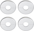 4 Pcs Wall Split Flange, ABS Round Self-Adhesive Escutcheon Plate Buckles Design for 1"/26mm,Silver