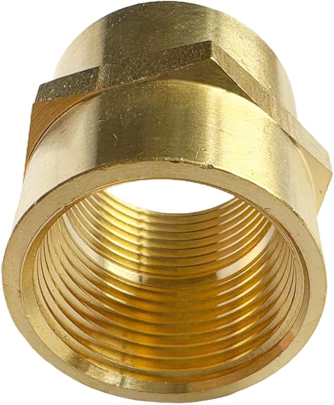 1" Female Threaded Hex Nipple Brass Coupling NPT Pipe Fitting Pipe Adapter Straight Connectors for Air, Gas, Oil, Fuel, Propane Pack of 2