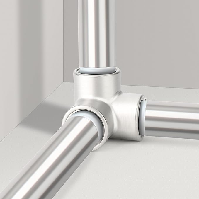 TAISHER 5PCS 304 Stainless Steel 3 Way Corner Pipe Fittings, 1/4" x 1/4" x 1/4" Female Pipe Fittings