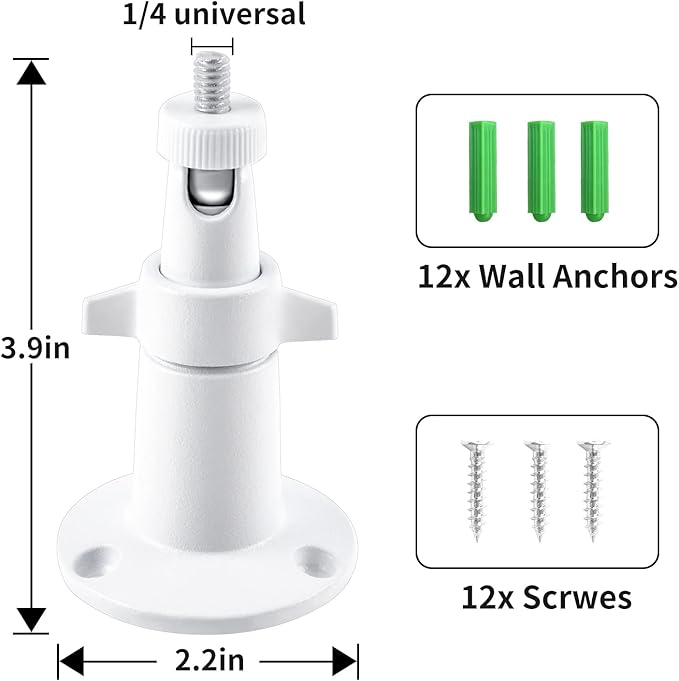 Security Camera Universal Mounting Bracket,Adjustable Indoor/Outdoor Security Wall Metal Bracket, Compatible with Arlo Pro/Pro 2/Pro 3/Pro 4/Ultra/Ultra 2, & with Ring Stick Up Cam Battery (4 Pack)