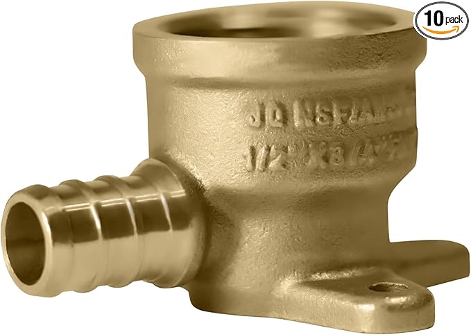 XFITTING 1/2 Inch Pex x 3/4 Inch Female NPT Drop Ear Elbow, 10 Pieces