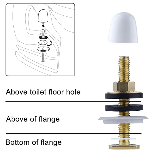 iFealClear Extra Thick Toilet Wax Ring Kit, Wax Ring with Brass Bolts, PE Flange and Retainer Washers, Ring Seal for Floor Outlet Toilet Bowls, Fits 3 Inch and 4 Inch Waste Lines