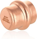 70-Pack HeSun Copper Press End Cap(Plug), 1/2" Pressure Fittings, Press Fit for Copper Tube Connection(PRESS020-70)