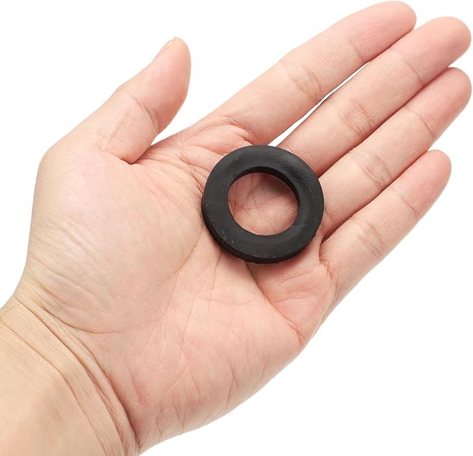 uxcell 12 Pcs Solid Nitrile Rubber Flat Washer DN25 1-1/2" OD x 1" ID x 1/4" Thickness Large Washers O Ring Sealing Gaskets, Industrial Flat Rubber Spacer, Black
