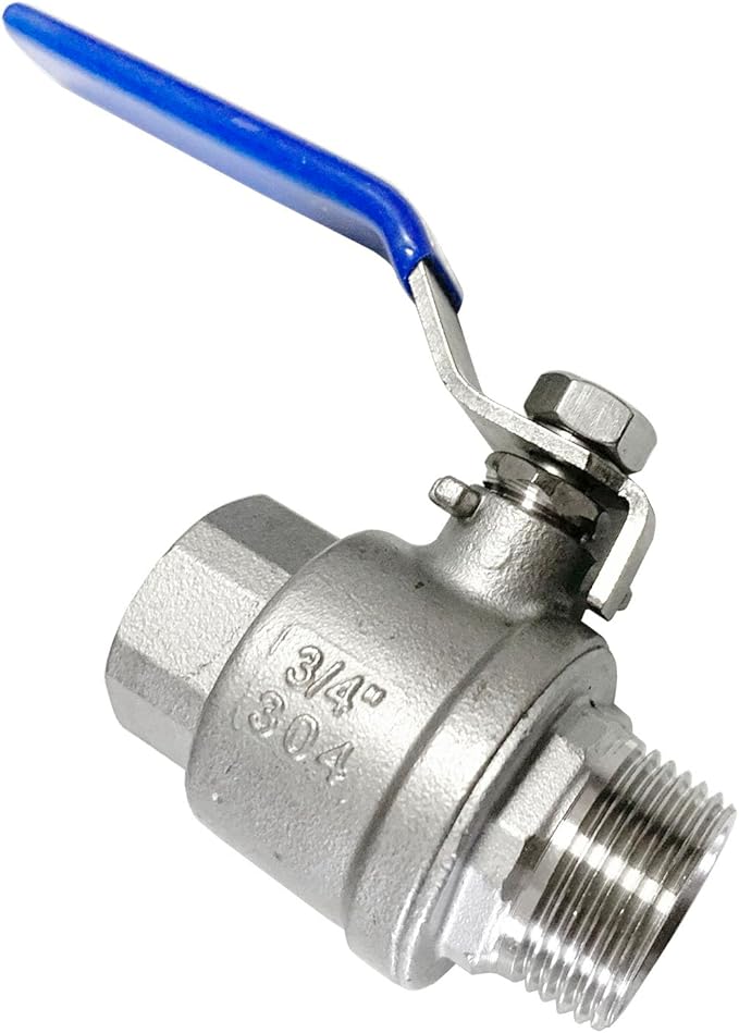 3/4" Male to Female Thread Full Port Ball Valves NPT 304 Stainless Steel for Water Oil Gas WOG1000 (Pack of 2)
