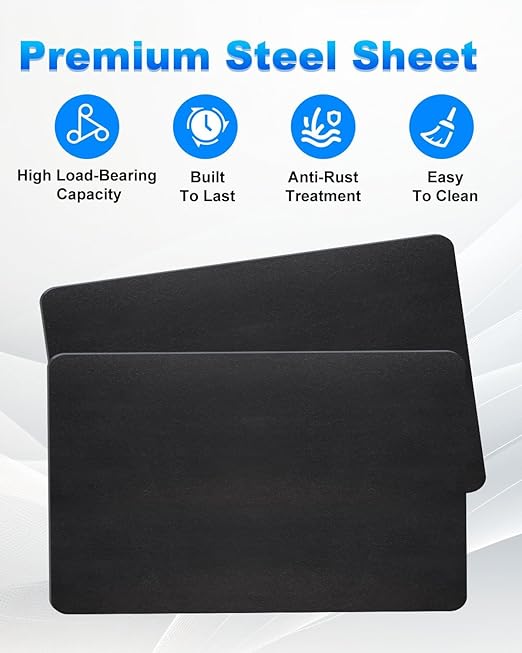 Rocaris 1/4 Inch A36 Steel Plate Hot Rolled, Steel Base Plate for Construction Boards, Structure Support, Weldable Square and Industrial (16" x 12", 2PCS)