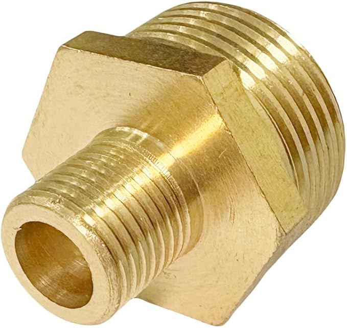 3/4" x 1/4" Male Threaded Hex Nipple Reducer Brass NPT Pipe Fitting Adapter Straight Connectors Pack of 2