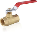 20-Pack HeSun 3/4 Inch FIP Threaded Ball Valve, Brass Full Port Shut-off Valve,3/4" Female NPT x 3/4" Female NPT, 600 WOG (Water, Oil and Gas),Red(VALVE229-20)