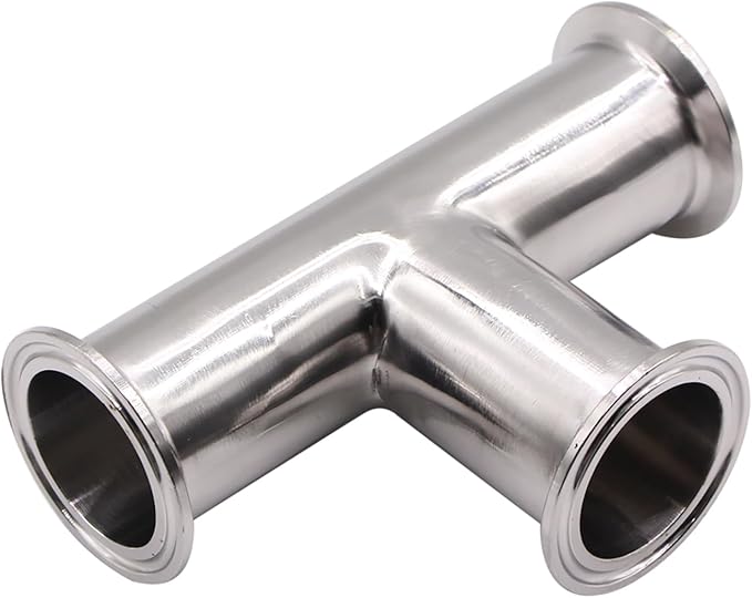 DERNORD 2 Pack Clamp Tee 3 Way Stainless Steel 304 Sanitary Fitting Fits 2" Tri-clamp, 51mm Pipe OD