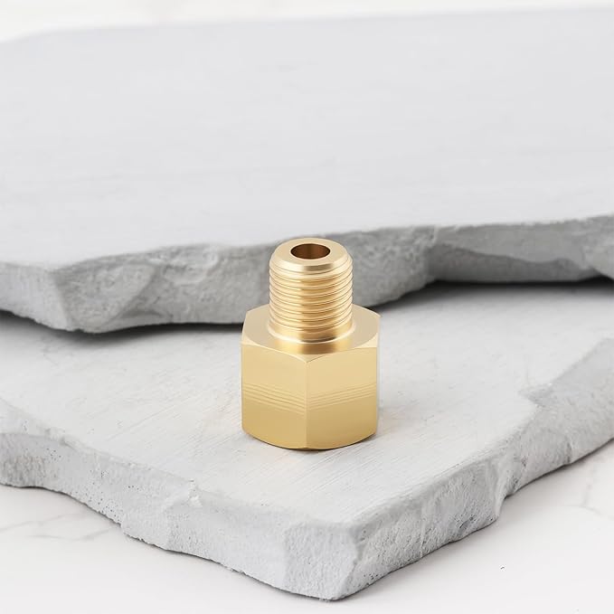 Brass Union Adapter M10x1.0 Male to M12x1.0 Female for Pipeline Connection