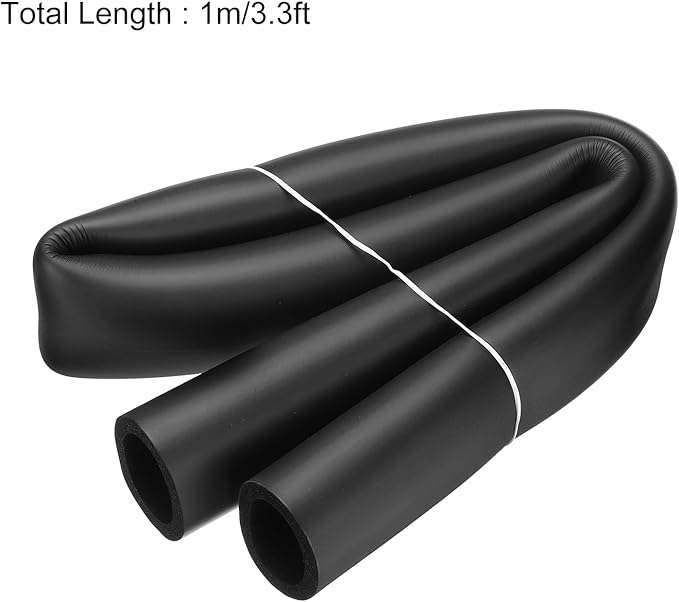 uxcell Foam Tubing for Handle Grip Support, Pipe Insulation Outside Pipe Lagging, 40mm(1 9/16") ID 54mm(2 1/8") OD 1m Black