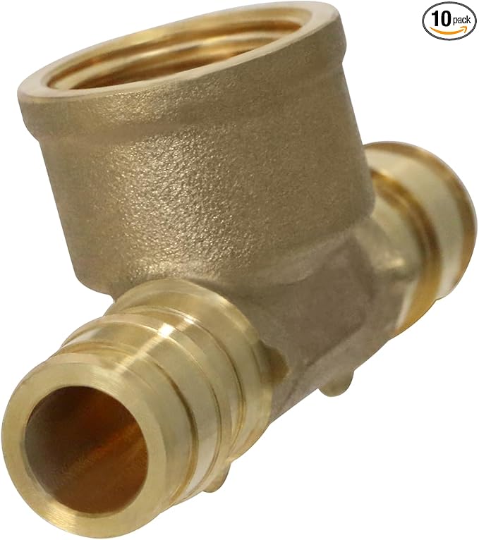 XFITTING Pex A 1/2 Inch x Pex A 1/2 Inch x 1/2 Inch Female NPT Tee, Pex A Female NPT Tee, 29-6-3=10XX, 10 Pieces