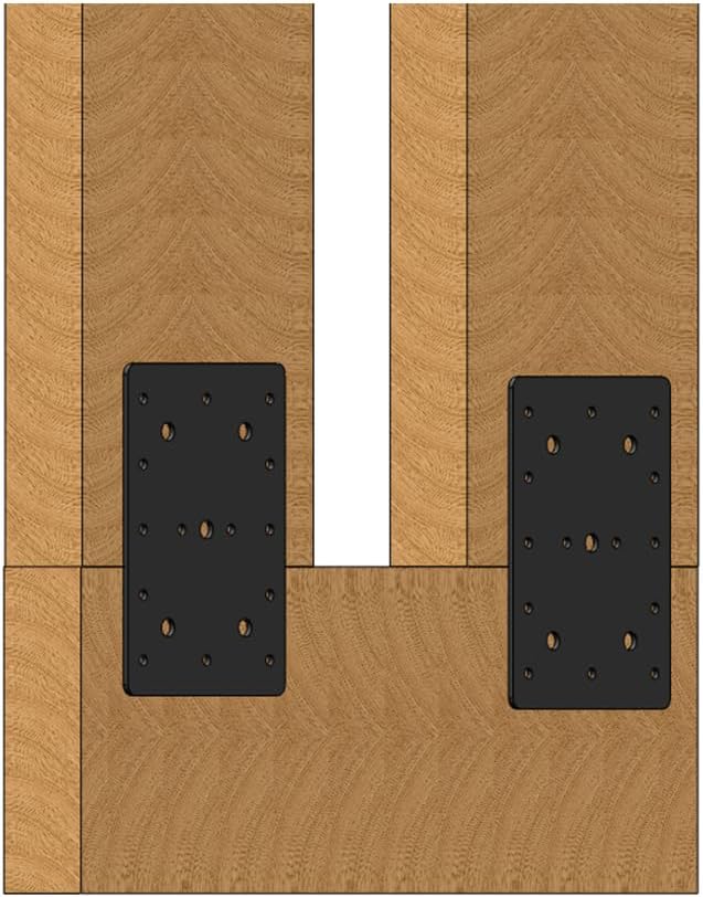 4 PCS 6"X4" Straight Steel Flat Plate,Heavy Duty Mending Plate Joining Brackets, Connecting Brackets, I Strap Metal Plate. Fit 4x4,6x6 for Repair House,Furniture,Straight Flat Plate for tress