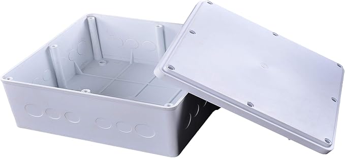 Co. 9"x9"x3" Weather & Dust Proof PVC Plastic Junction Conduit Box 3/4" & 1" Holes