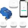 NSF Certified YoLink Leak Protection Kit, 1/2" Battery-Powered Shutoff Valve w/ Controller + 3 Leak Sensors + Hub, D2D Offline Auto Shutoff, LoRa Long-Range, App/Email/SMS Alerts, 10+ Year Battery