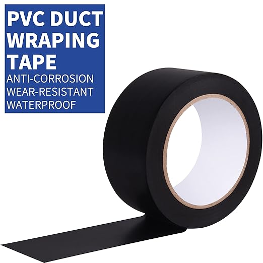 TAPEBEAR Corrosion Protection Pipe Tape, Wrap Pipe Tape for Drain Pipe, Metal Electrical Outdoor Underground Pipe, Waterproof PVC Black Tape, Duct Anti-Corrosion and Protection,2Inch X 33Yard,24ROLLS