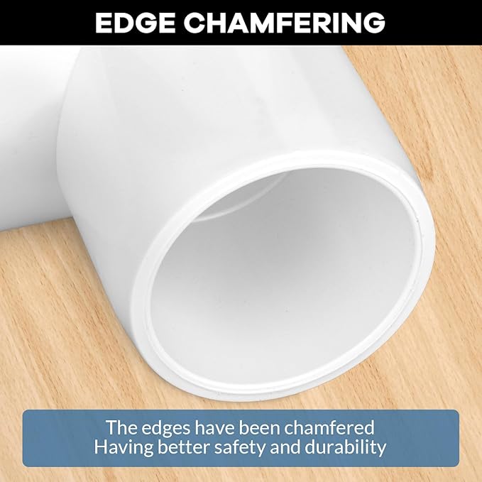 16-Packs 1 inch Tee PVC Fitting 3 Way Furniture Grade Pipe Elbow Connector for DIY PVC Shelf Greenhouse Pipe Fittings