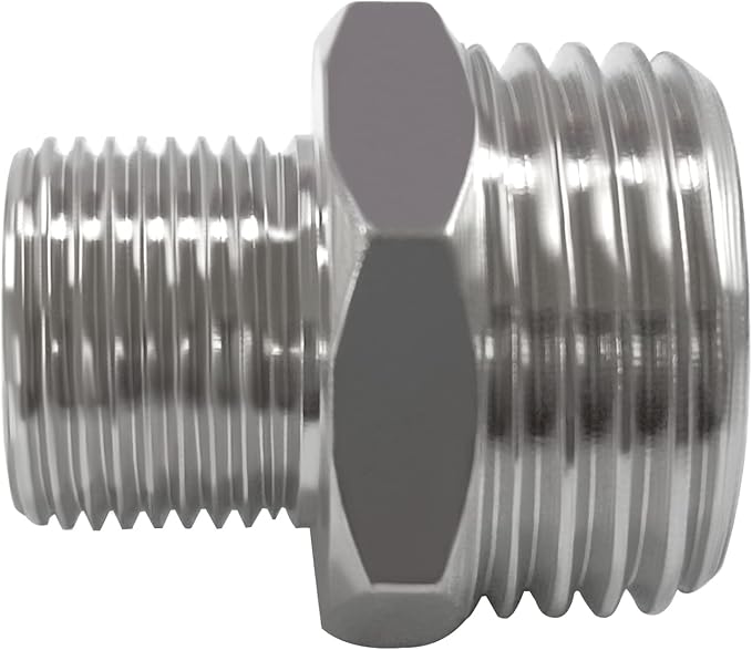 Beduan RV Water Line Adapter 1/2" Male to 3/8" Male Brass Supply Line Adapter for RV Plumbing Water Hose Pipe Connector (Pack of 5)