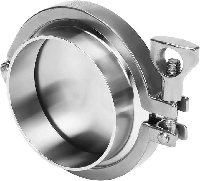 DERNORD 3" Sanitary Pipe Fittings Set, Stainless Steel End Cap + Weld Ferrule + Tri Clamp + FKM Gasket