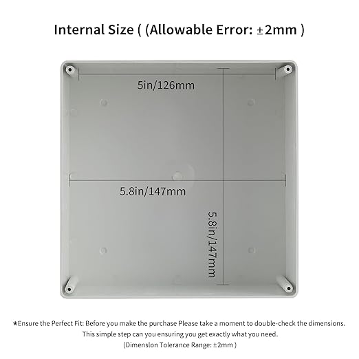 4 Pack 6" x 6" x 3" PVC Plastic Dustproof Waterproof Box IP65 Junction Boxes Project Junction Conduit Box for Electrical Outdoor Enclosure