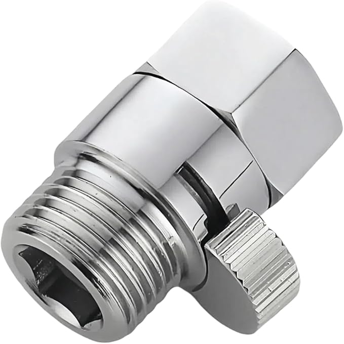 Premium Brass Shower Head Shut off Valve FOGZUVR - G 1/2" Shower Flow Restrictor Leak-Proof & Durable Construction with On/Off Switch for Handheld Shower Head,RV/Wall Mount Shower,Bidet Sprayer