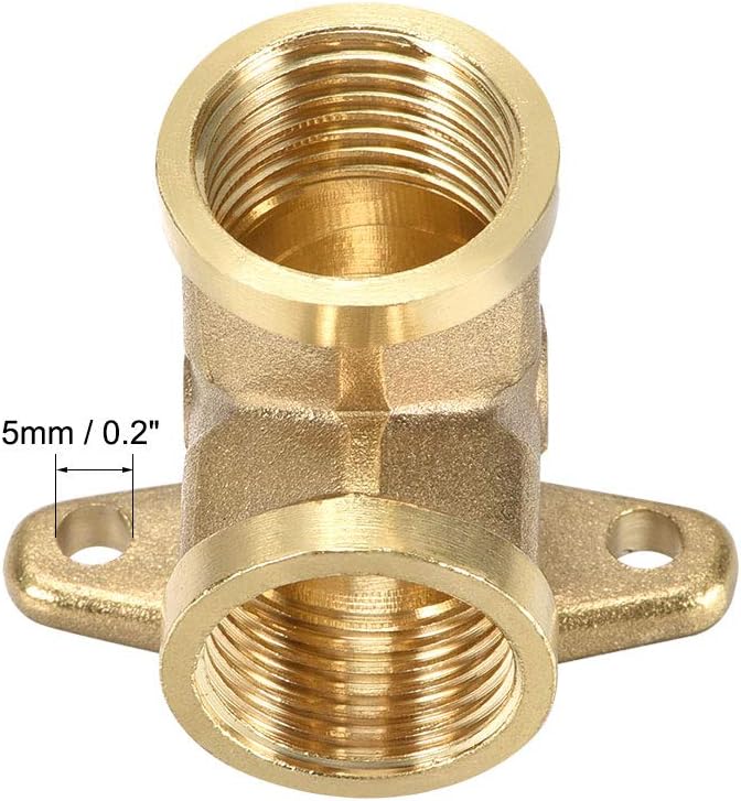 uxcell Brass Pipe Fitting 90 Degree Drop Ear Elbow G1/2 Female X G1/2 Female Crimp Fitting