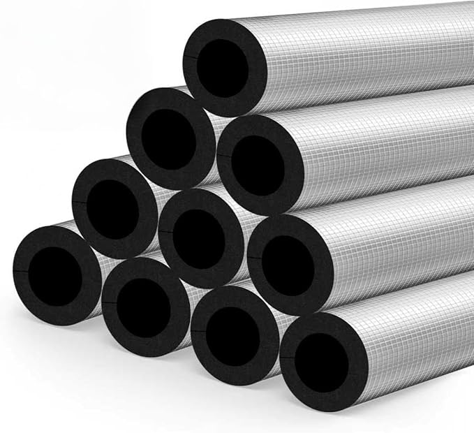 1.5 " ID Pipe Insulation Foam Tube Self Adhesive 36 '' L, Outdoor Foam Water Pipe Insulation for Winter Pipe Freeze Protection (10 PC)