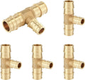 5-Pack HeSun PEX-A Fitting, 3/4"x3/4"x1/2" Expansion Tee, PEX Expansion Fitting Tee, ASTM F1960(PEX1960120-5)