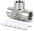 TAISHER 1PCS Forging of 304 Stainless Steel Tee Pipe Fittings, 3/8" x 3/8" x 3/8" NPT Female Pipe Fittings