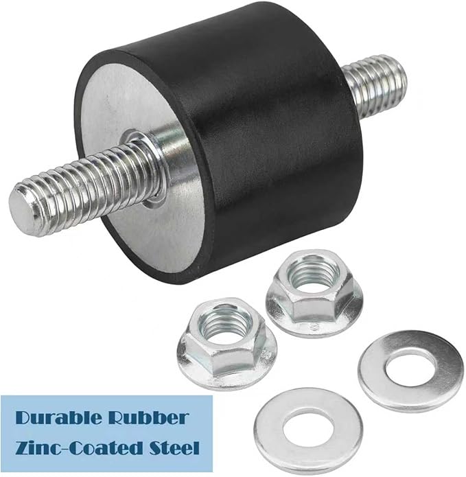Rubber Vibration Isolator Mounts, 40 x 30mm Shock Absorber Rubber Mounts, with M10 x 23mm Studs 4 Pcs