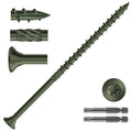#10 x 4 Inch Deck Screws (309Pcs) 6lb. Carbon Steel, Green, Flat Head, Rust Resistant epoxy Coated, with T25 Star Bit