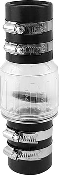 Sump Pump Check Valve 1-1/2 inch, Spring Loaded Flapper Check Valve with 4 Metal Clips, for Sewage Backflow Prevention, Quiet Check Valve for Sump Pump