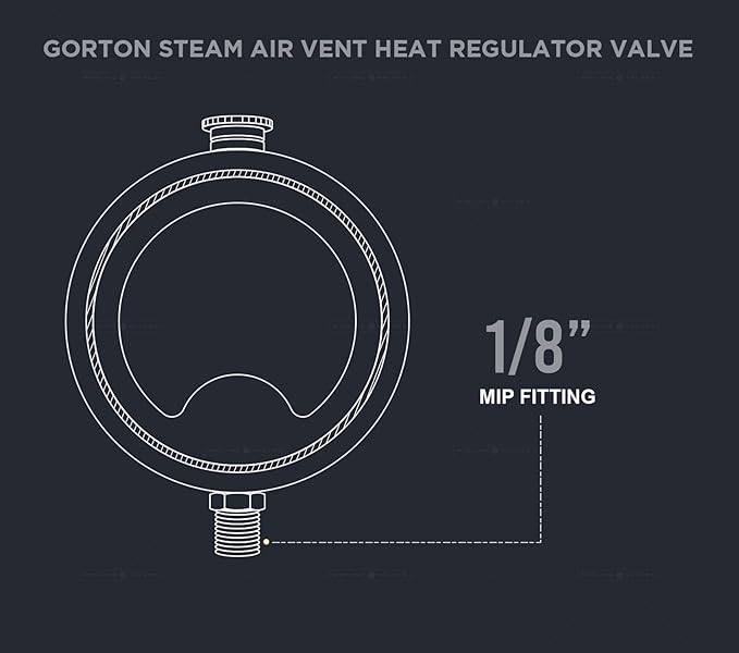 MIDLINE VALVE 1/8 Inch Air Vent No. 6, 1/8" Straight Steam Air Vent, Radiator Air Valve, Chrome Plated