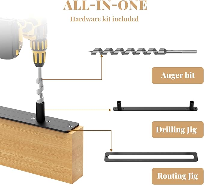 Contractor Grade Floating Shelf Brackets with Reusable Metal Jigs – Professional Aluminum Blind Supports for 1.75"–4" Shelves – DIY Drillable Backplate & Hidden Hardware Kit(53X6X1.2-Metal Jig)