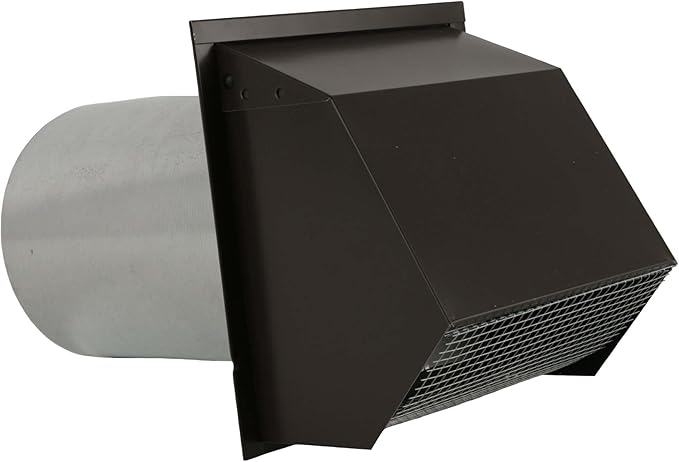 RDP Hooded Wall Vent with Screen and Damper (10 Inch, Brown)