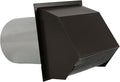 RDP Hooded Wall Vent with Screen and Damper (4 Inch, Brown)