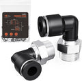 1/4"OD x 1/4"NPT Thread Push to Connect Fittings – Air Line Elbow Connectors, Quick Connect Pneumatic Fittings, Push Lock Air Hose Fittings for Compressor, Air Tools & Tubing (10 PCS)