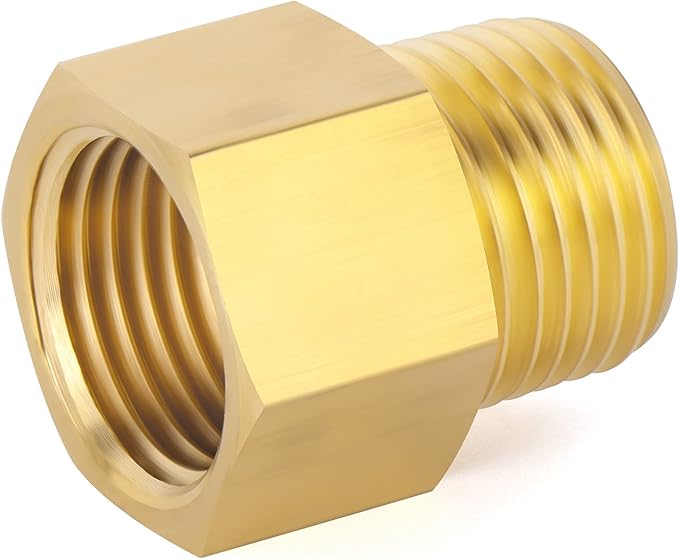 GASHER 5PCS Brass Pipe Fitting, Reducer Adapter, 1/2-Inch Male Pipe x 1/2-Inch Female Pipe