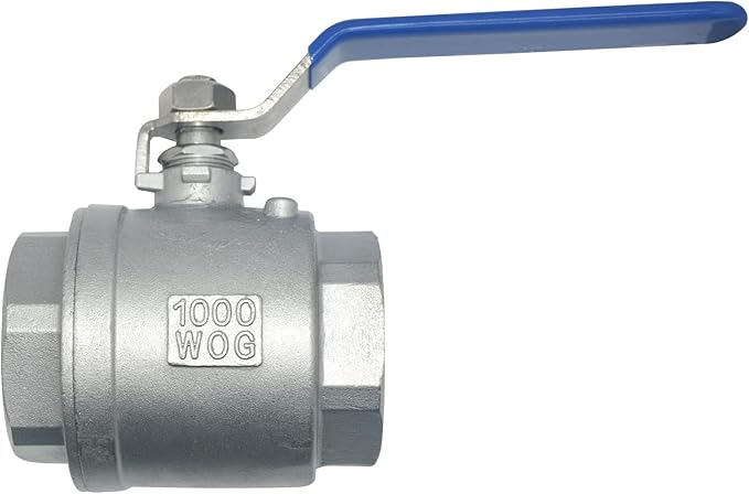 DAN SPEED 2" NPT Female 316 Stainless Steel Full Port Ball Valve Vinyl Handle WOG1000