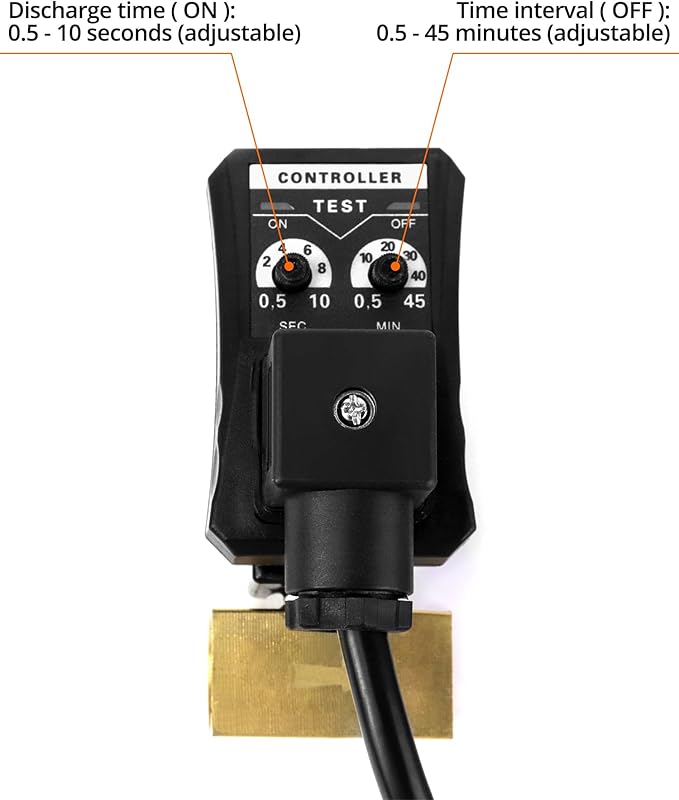 QWORK Automatic Timed Condensate Drain Valve, 1/2" AC 110V 2-way Direct-acting Drain Valve US Plug