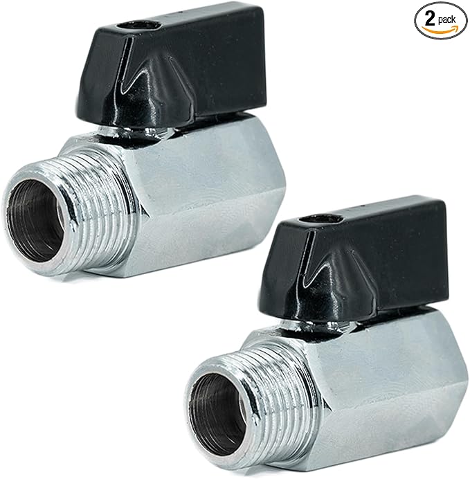 Brass Mini Ball Valve 1/2" NPT Female x Male Shut-Off Valve(Pack of 2)
