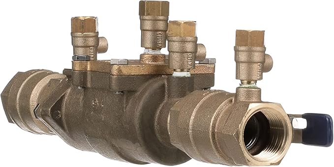Febco LF850 Series 1" Lead-Free Bronze Double Check Valve Backflow Preventer Assembly, Quarter Turn Shutoff, Small Diameter, NPT Connections, Modular Compact Design, Replaceable Seat Discs