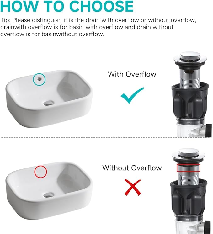 Bathroom Sink Drain Kits with Flexible Expandable P-Trap Sink Drain Pipe, Fits 1-1/4",1-1/2"and 2" Holes,Chrome