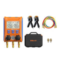 Elitech Digital Manifold Gauge 2-Way Valve with Thermometer Clamps for HVAC Systems, LMG-10Plus