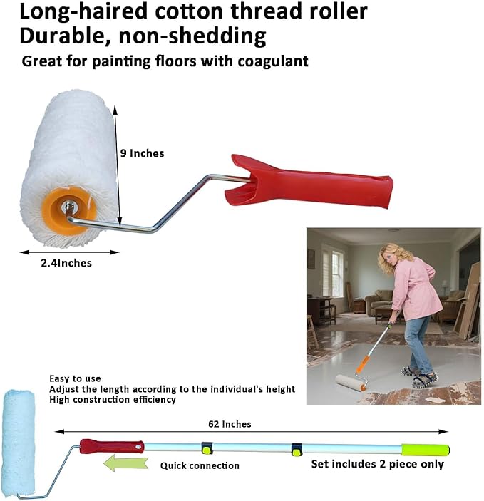 Self Leveling Concrete Tool Spiked Roller for Self Leveling Epoxy Floor Kit Multi-Person Simultaneous Construction of Floor Leveling Tools Suite