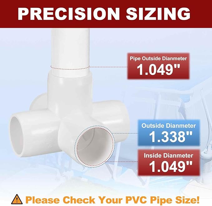 10Pcs 3/4" Elbow PVC Fitting, SCH40 5-Way Cross Furniture Grade PVC Pipe Fitting, DIY Corner Elbow Connector for Building Furniture, Greenhouse Frame Connection, Socket x Socket