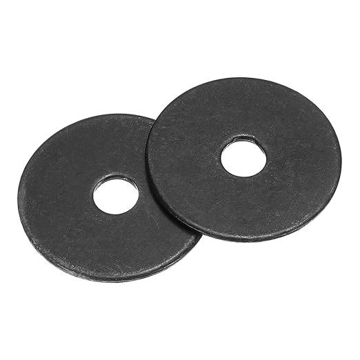 uxcell 100Pcs M4 Fender Washers, Carbon Steel Flat Washer 20mm OD, 1mm Thickness, Metal Gasket for Screws and Bolts, Black Oxide