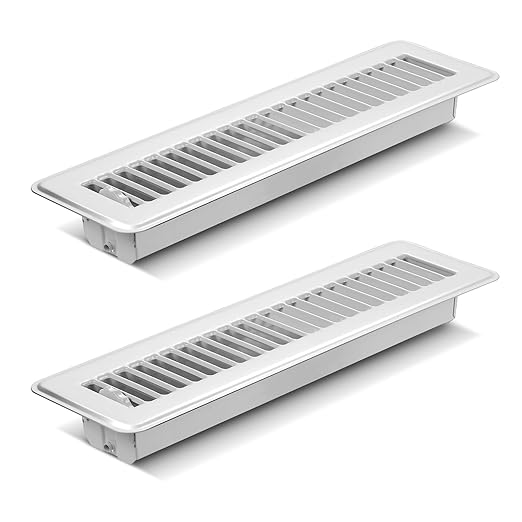 2PCS Floor Vents Floor Registers 2x12 Inch, Heavy Duty Metal Hot Air Vent Covers 2x12 Inch with Rust-Proof Finish for Home Heater Floor Vent Grilles and Vents